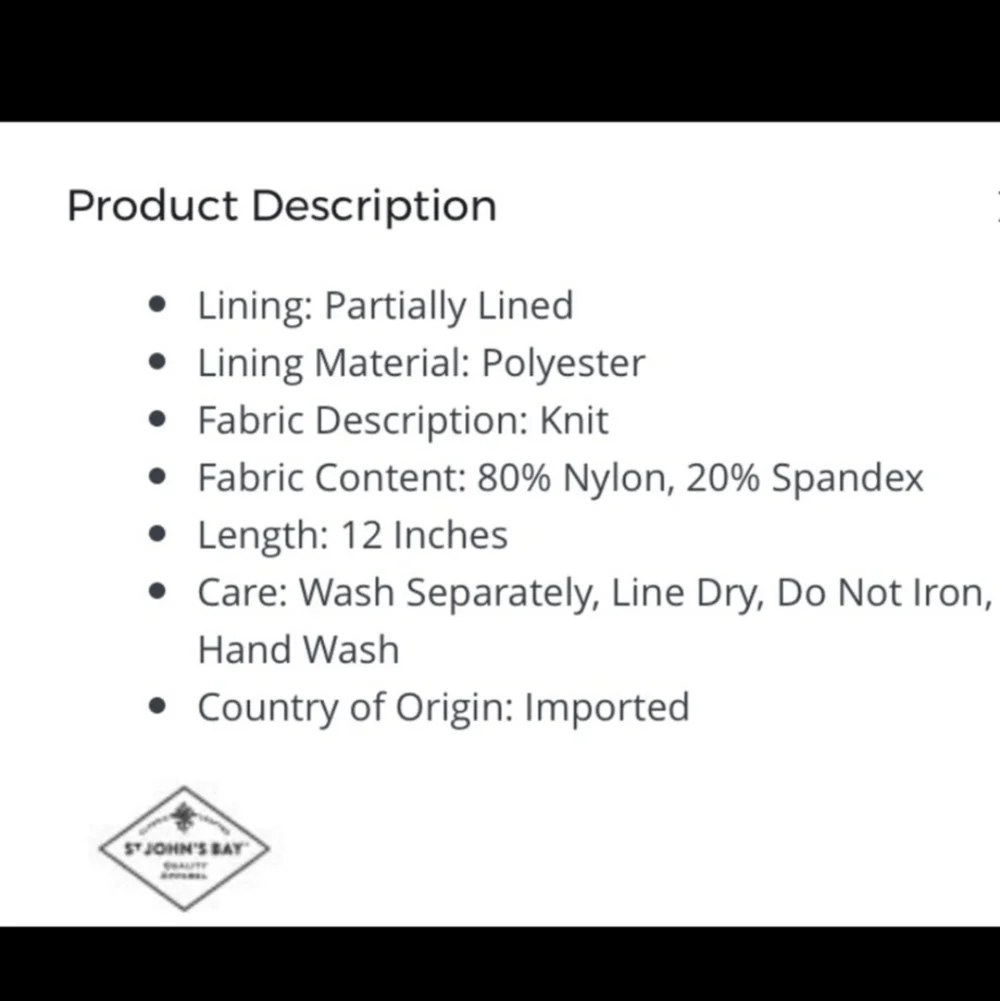 St John's Bay Black Swim Skirt